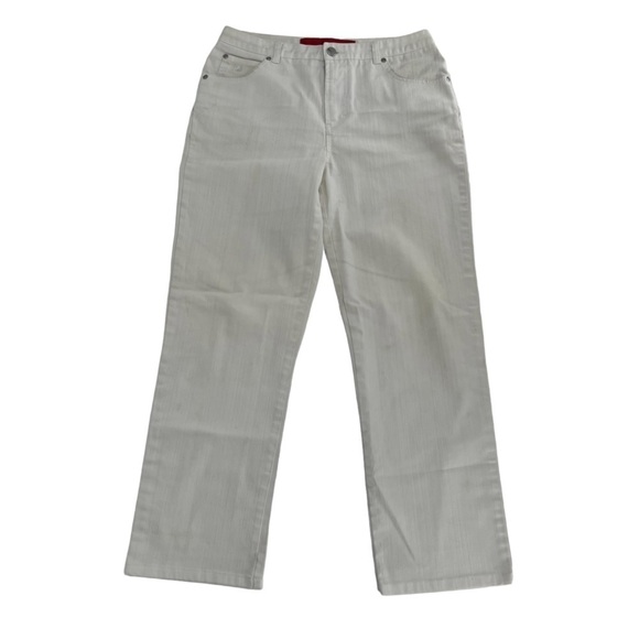 Gloria Vanderbilt White Straight Leg Jeans Size 8 Petite Women’s - Picture 1 of 5